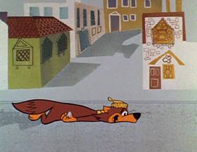 Screenshots from the 1962 Hanna-Barbera cartoon Slippery Slippers