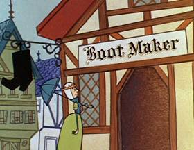 Screenshots from the 1962 Hanna-Barbera cartoon Slippery Slippers