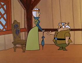 Screenshots from the 1962 Hanna-Barbera cartoon Slippery Slippers