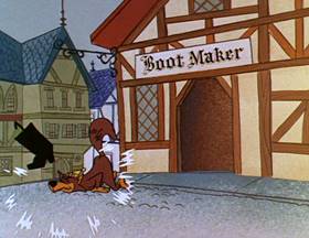 Screenshots from the 1962 Hanna-Barbera cartoon Slippery Slippers