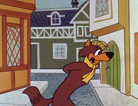 Screenshots from the 1962 Hanna-Barbera cartoon Slippery Slippers