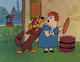 Screenshots from the 1962 Hanna-Barbera cartoon Slippery Slippers