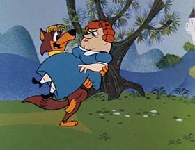 Screenshots from the 1962 Hanna-Barbera cartoon Slippery Slippers