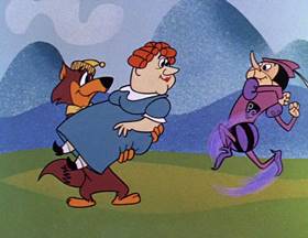 Screenshots from the 1962 Hanna-Barbera cartoon Slippery Slippers