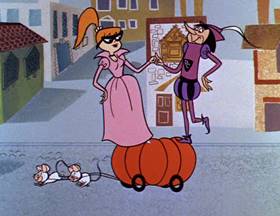 Screenshots from the 1962 Hanna-Barbera cartoon Slippery Slippers