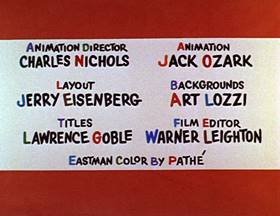 Screenshots from the 1962 Hanna-Barbera cartoon Slippery Slippers