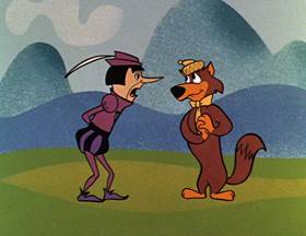 Screenshots from the 1962 Hanna-Barbera cartoon Slippery Slippers