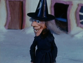 Screenshots from the 1963 Clokey Productions cartoon Santa Witch