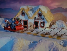Screenshots from the 1963 Clokey Productions cartoon Santa Witch