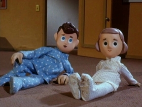 Screenshots from the 1963 Clokey Productions cartoon Santa Witch