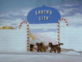 Screenshots from the 1963 Clokey Productions cartoon Santa Witch