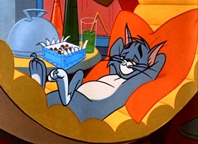 Screenshots from the 1963 MGM cartoon Penthouse Mouse