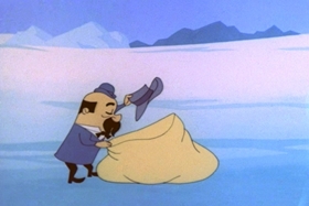 Screenshots from the 1963 Walter Lantz cartoon Case of the Cold-Storage Yegg