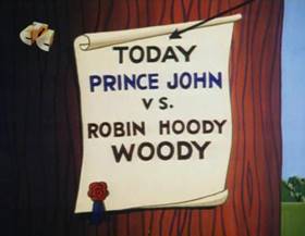 Screenshots from the 1963 Walter Lantz cartoon Robin Hoody Woody