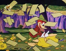 Screenshots from the 1963 Walter Lantz cartoon Robin Hoody Woody