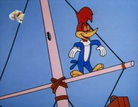 Screenshots from the 1963 Walter Lantz cartoon Stowaway Woody