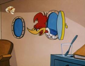 Screenshots from the 1963 Walter Lantz cartoon Stowaway Woody