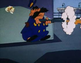 Screenshots from the 1963 Walter Lantz cartoon Stowaway Woody