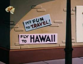 Screenshots from the 1963 Walter Lantz cartoon Stowaway Woody
