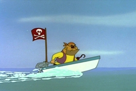 Screenshots from the 1963 Walter Lantz cartoon Hi-Seas Hi-Jacker