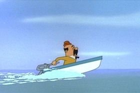 Screenshots from the 1963 Walter Lantz cartoon Hi-Seas Hi-Jacker