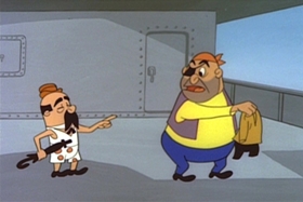 Screenshots from the 1963 Walter Lantz cartoon Hi-Seas Hi-Jacker