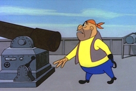 Screenshots from the 1963 Walter Lantz cartoon Hi-Seas Hi-Jacker