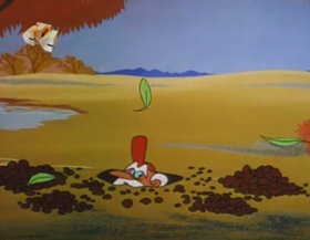 Screenshots from the 1963 Walter Lantz cartoon Coy Decoy