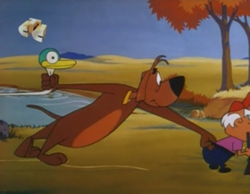 Screenshots from the 1963 Walter Lantz cartoon Coy Decoy
