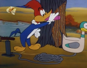 Screenshots from the 1963 Walter Lantz cartoon Coy Decoy