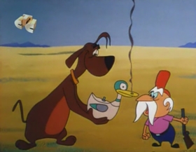 Screenshots from the 1963 Walter Lantz cartoon Coy Decoy