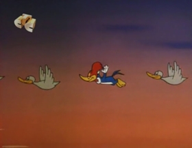 Screenshots from the 1963 Walter Lantz cartoon Coy Decoy
