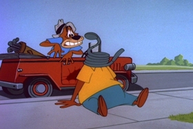 Screenshots from the 1963 Walter Lantz cartoon Goose in the Rough