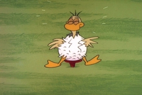 Screenshots from the 1963 Walter Lantz cartoon Goose in the Rough