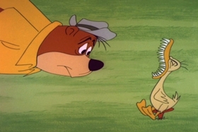 Screenshots from the 1963 Walter Lantz cartoon Goose in the Rough