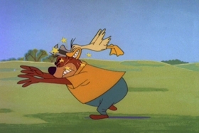 Screenshots from the 1963 Walter Lantz cartoon Goose in the Rough