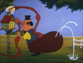 Screenshots from the 1963 Walter Lantz cartoon The Tenant