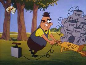 Screenshots from the 1963 Walter Lantz cartoon The Tenant