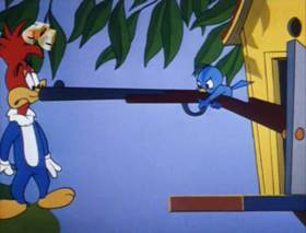 Screenshots from the 1963 Walter Lantz cartoon The Tenant