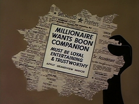 Screenshots from the 1963 Warner Bros. cartoon Fast Buck Duck