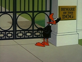 Screenshots from the 1963 Warner Bros. cartoon Fast Buck Duck