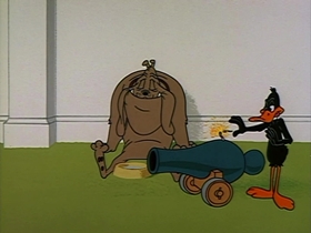 Screenshots from the 1963 Warner Bros. cartoon Fast Buck Duck