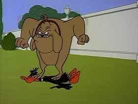 Screenshots from the 1963 Warner Bros. cartoon Fast Buck Duck