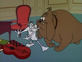Screenshots from the 1963 Warner Bros. cartoon Fast Buck Duck