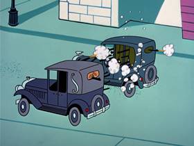 Screenshots from the 1963 Warner Bros. cartoon The Unmentionables