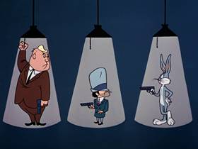 Screenshots from the 1963 Warner Bros. cartoon The Unmentionables