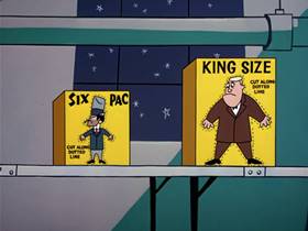 Screenshots from the 1963 Warner Bros. cartoon The Unmentionables