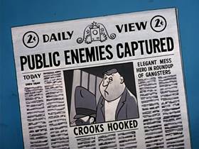 Screenshots from the 1963 Warner Bros. cartoon The Unmentionables