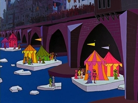 Screenshots from the 1964 Disney cartoon Disneyland Goes to the World