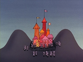 Screenshots from the 1964 Disney cartoon Disneyland Goes to the World